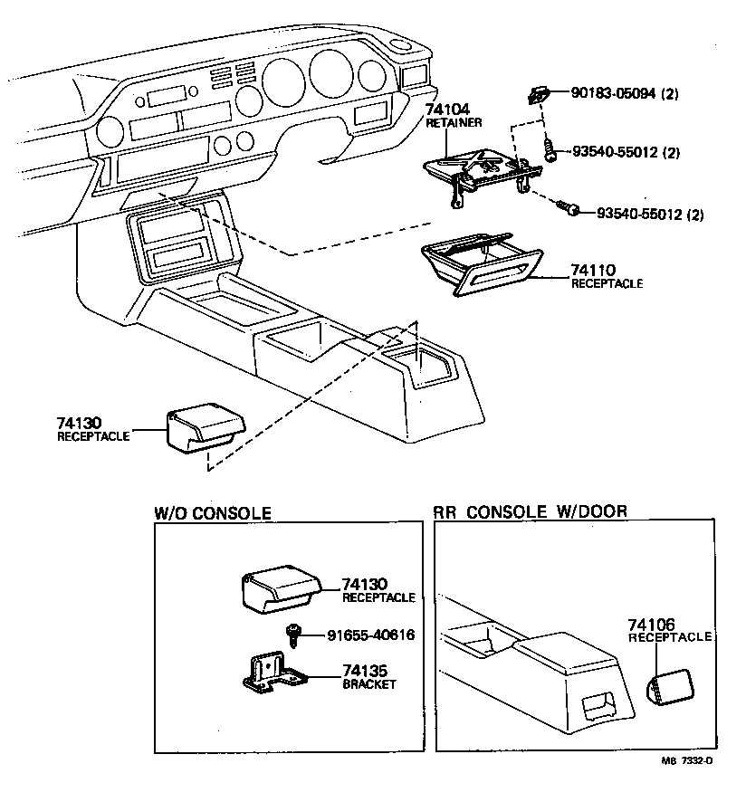 74149-14010 BRACKET, REAR ASH RECEPTACLE product image