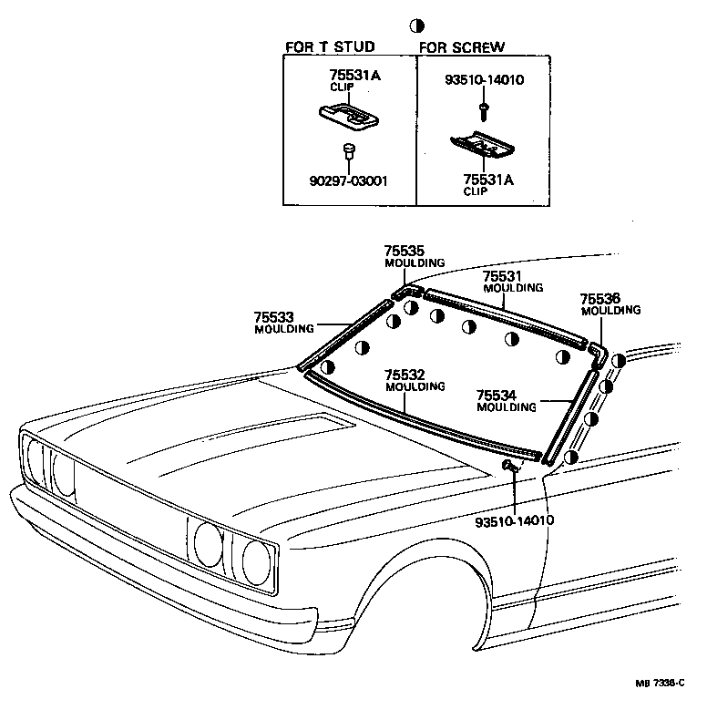 75504-14031 MOULDING, WINDSHIELD, LOWER product image