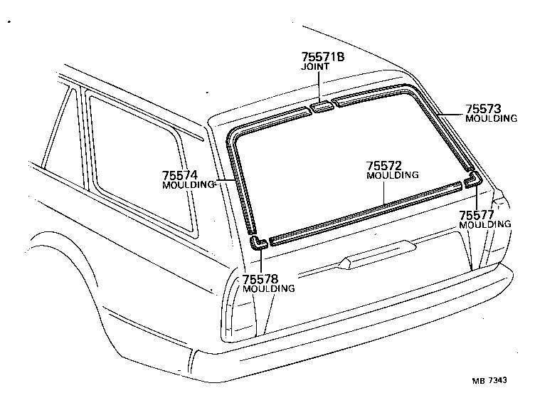 75575-15010 MOULDING, BACK WINDOW, LOWER product image