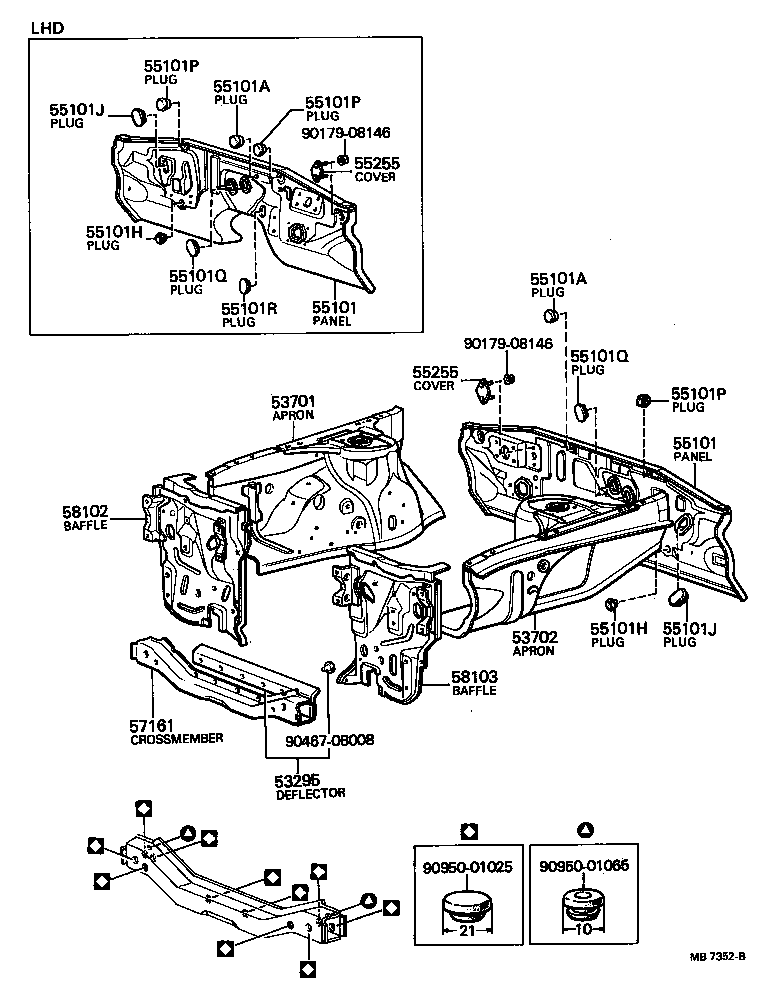 53701-14100 APRON SUB-ASSY, FRONT FENDER, RH product image