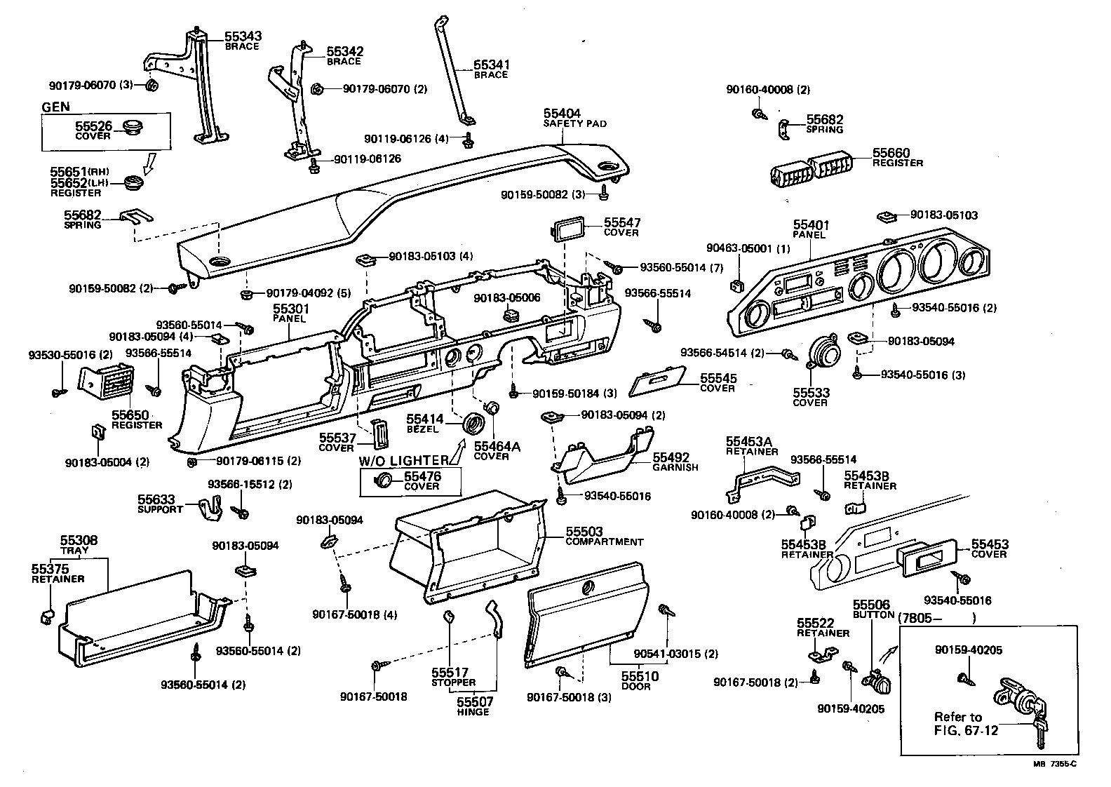 55404-14130 PANEL SUB-ASSY, INSTRUMENT CLUSTER FINISH product image