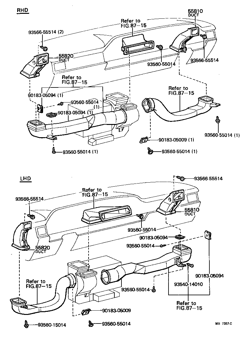 55084-14060 DUCT ASSY, SIDE VENTILATOR, RH product image