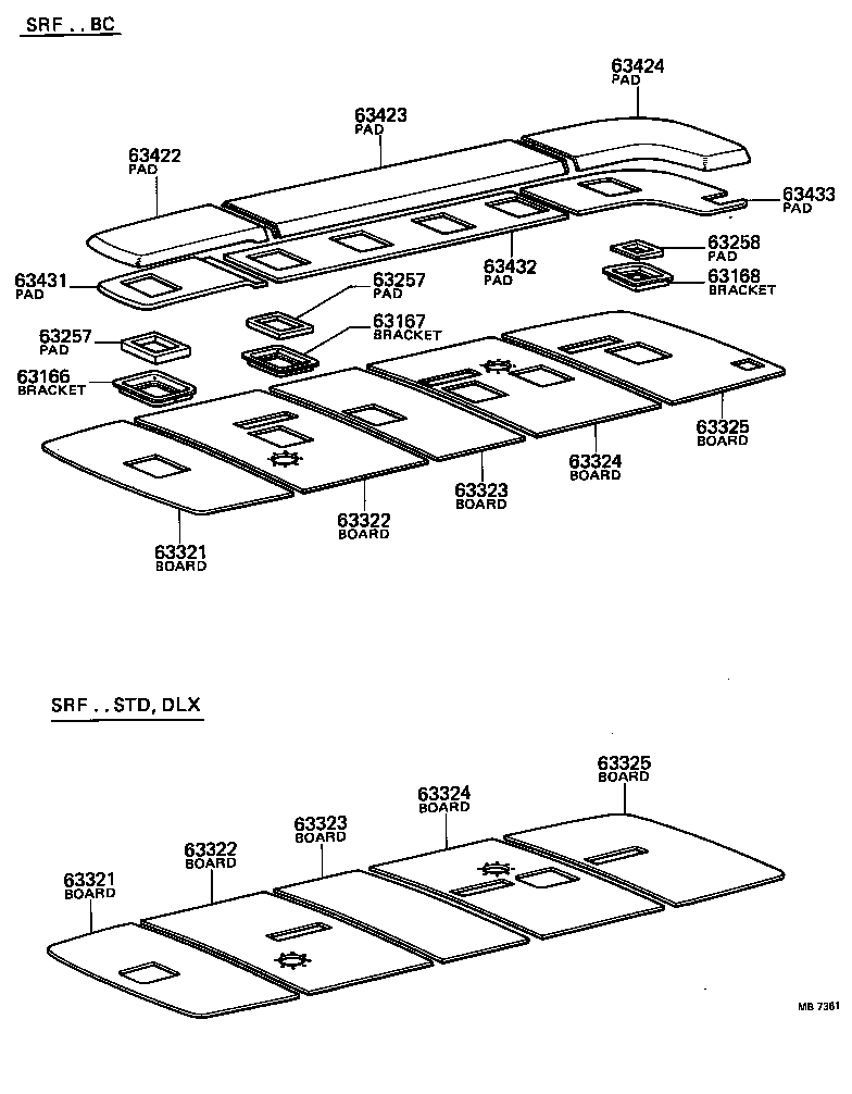 63314-90751 BOARD, ROOF, NO.4 product image
