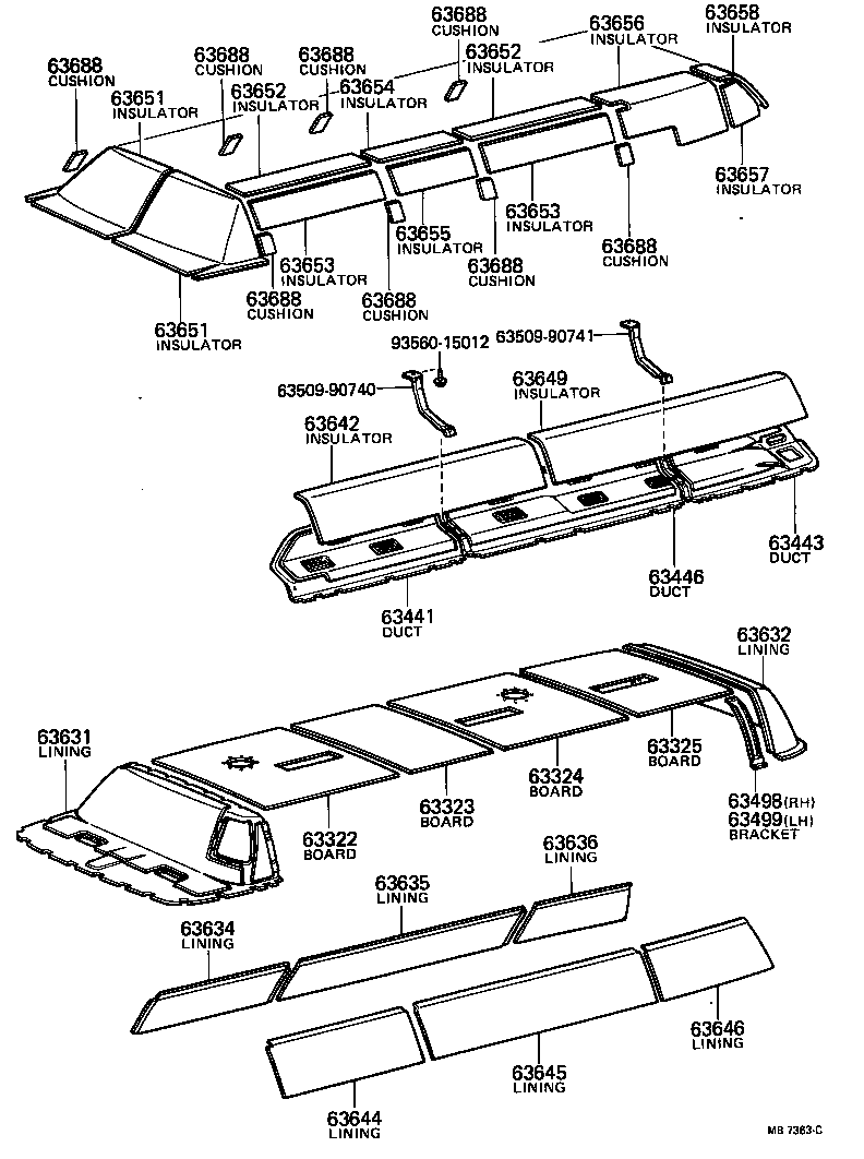 63314-90751 BOARD, ROOF, NO.4 product image