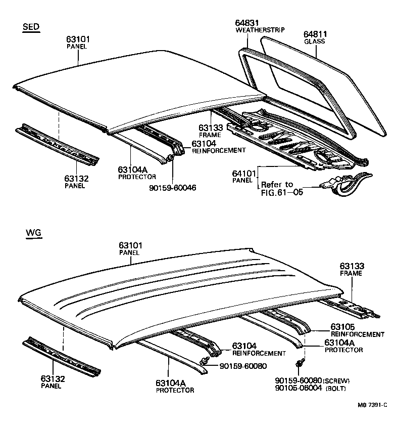 63104-15010 REINFORCEMENT SUB-ASSY, ROOF PANEL, REAR product image