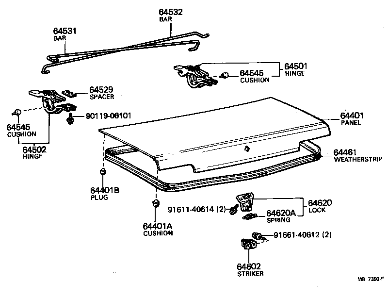 64401-14901 PANEL SUB-ASSY, LUGGAGE COMPARTMENT DOOR product image