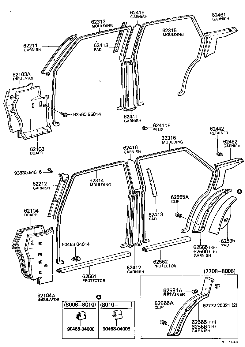 62333-15010-01 MOULDING, REAR DOOR OPENING TRIM, RH product image