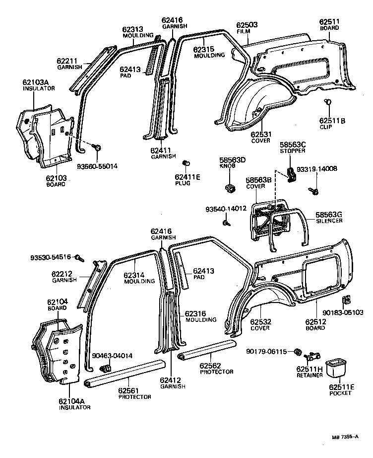 62333-15010-01 MOULDING, REAR DOOR OPENING TRIM, RH product image