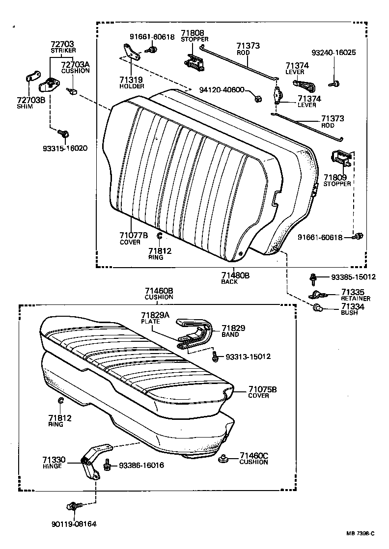 71201-15030 SPRING ASSY, REAR SEAT CUSHION product image