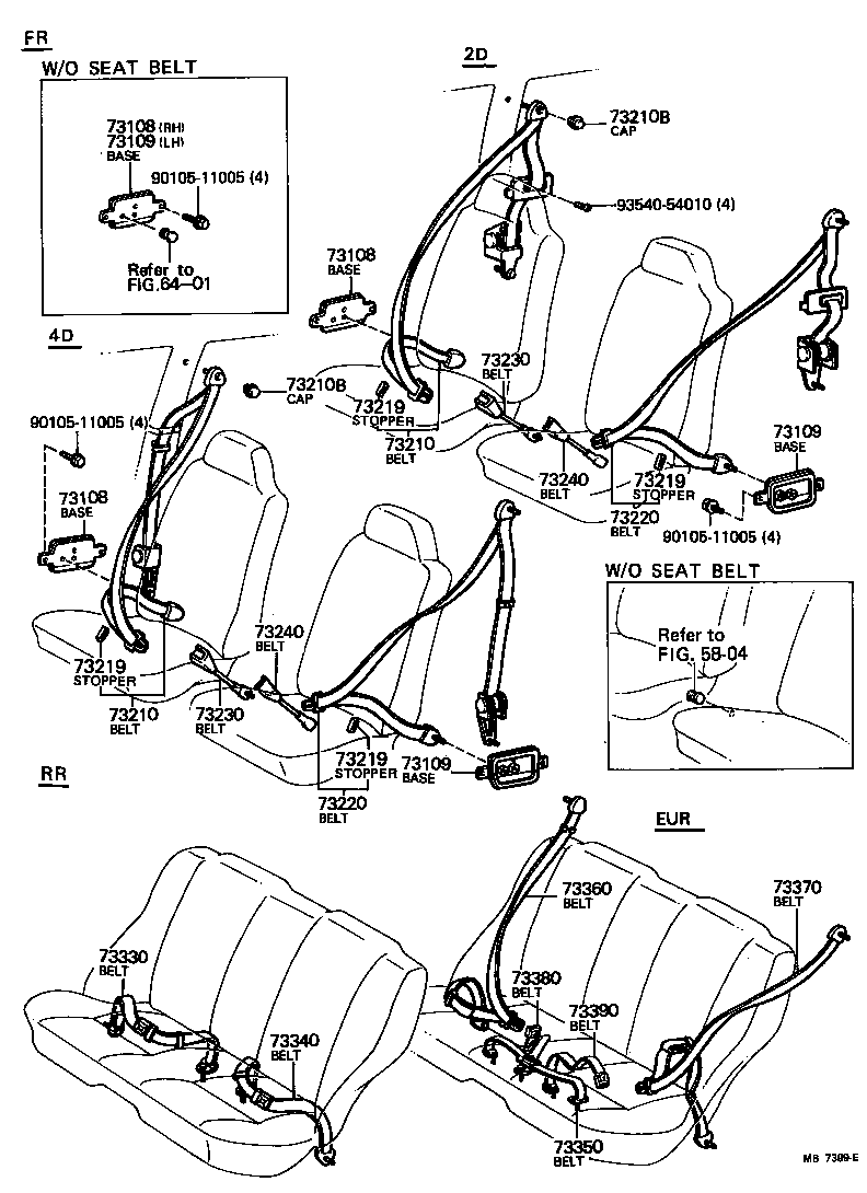73210-14101-01 BELT ASSY, FRONT SEAT OUTER, RH product image
