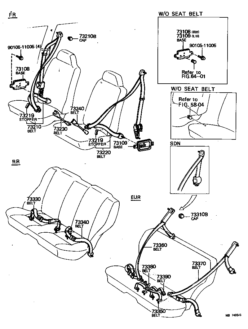 73210-14101-01 BELT ASSY, FRONT SEAT OUTER, RH product image
