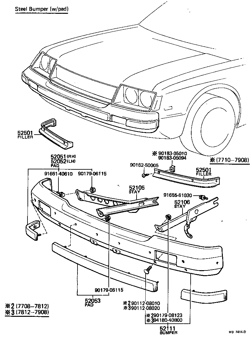 52051-19045 PAD SUB-ASSY, FRONT BUMPER, RH product image