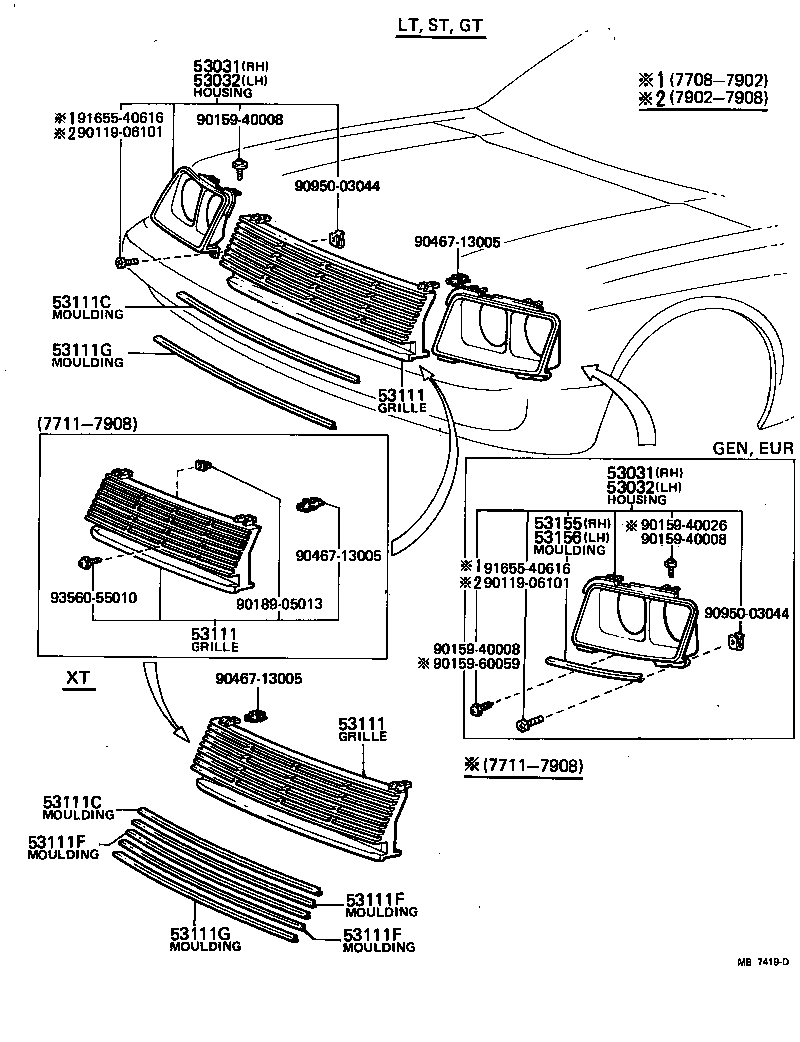 53111-14170 GRILLE, RADIATOR product image