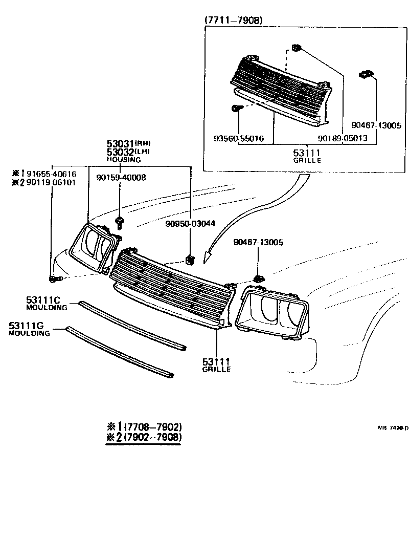 Toyota 53111-19266 GRILLE, RADIATOR