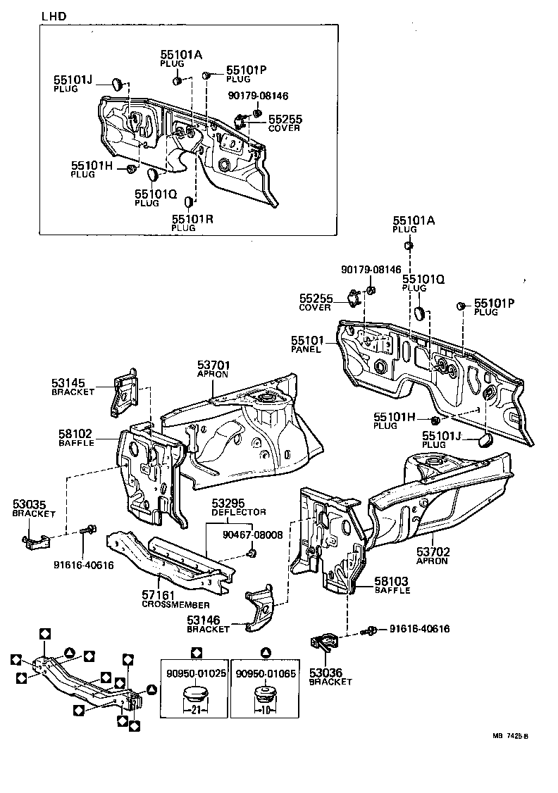 53203-14141 BAFFLE SUB-ASSY,RADIATOR SIDE, LH product image