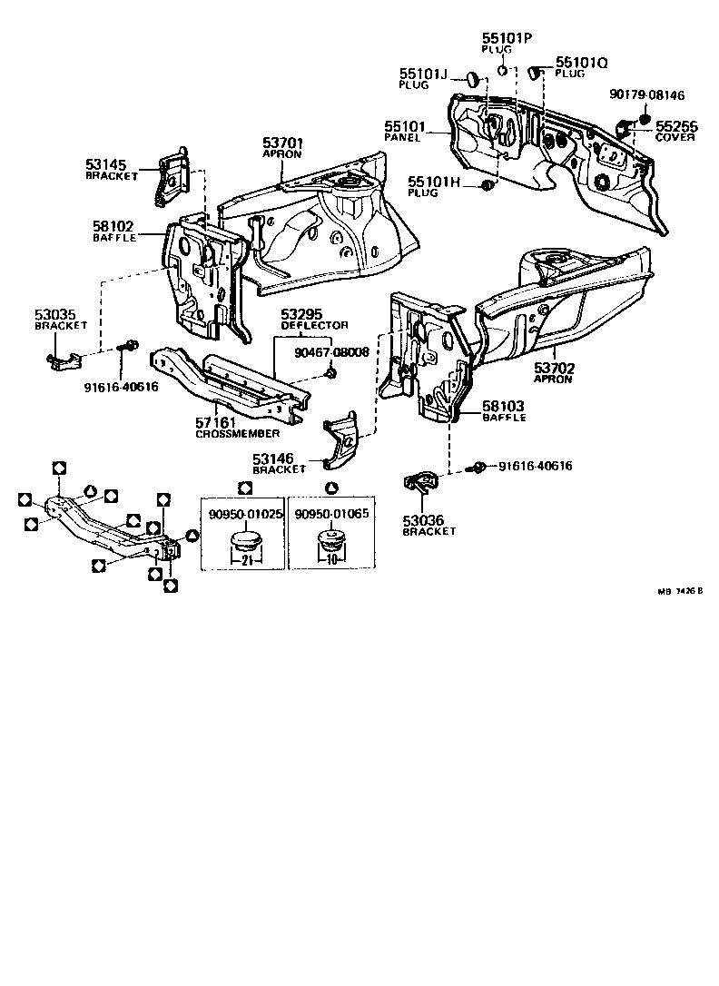 Toyota 53702-14231 APRON SUB-ASSY, FRONT FENDER, LH