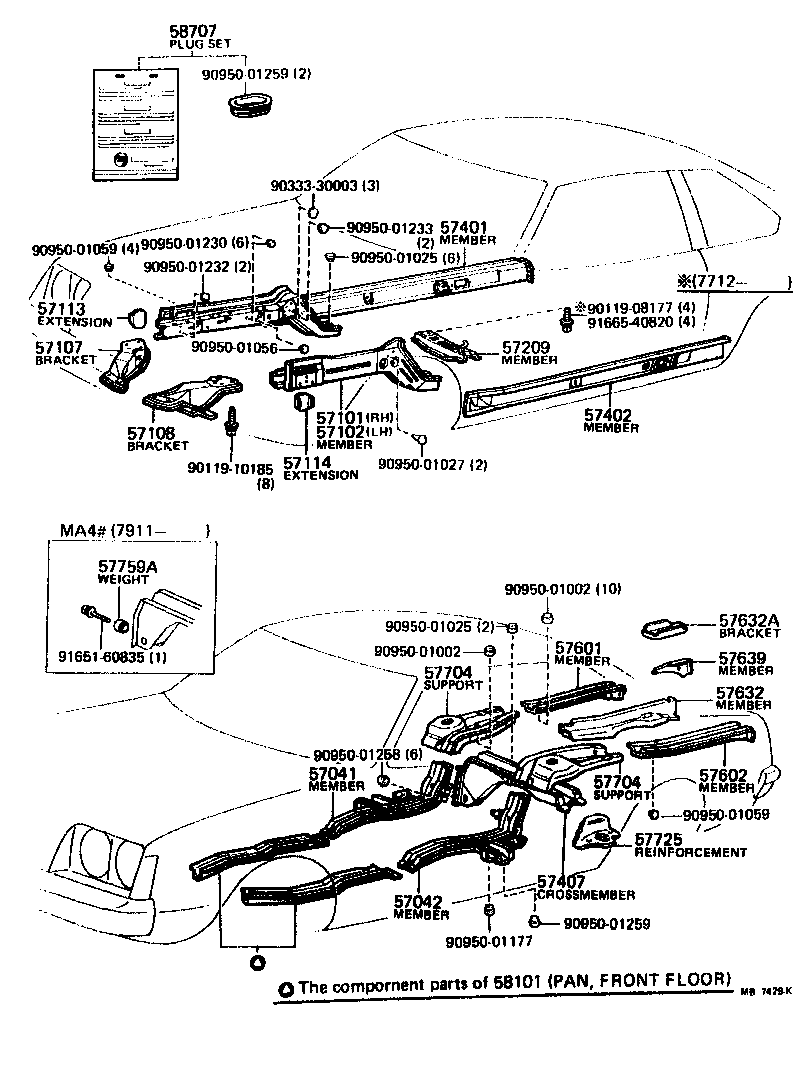 Toyota 57108-14012 BRACKET SUB-ASSY, STRUT BAR, LH