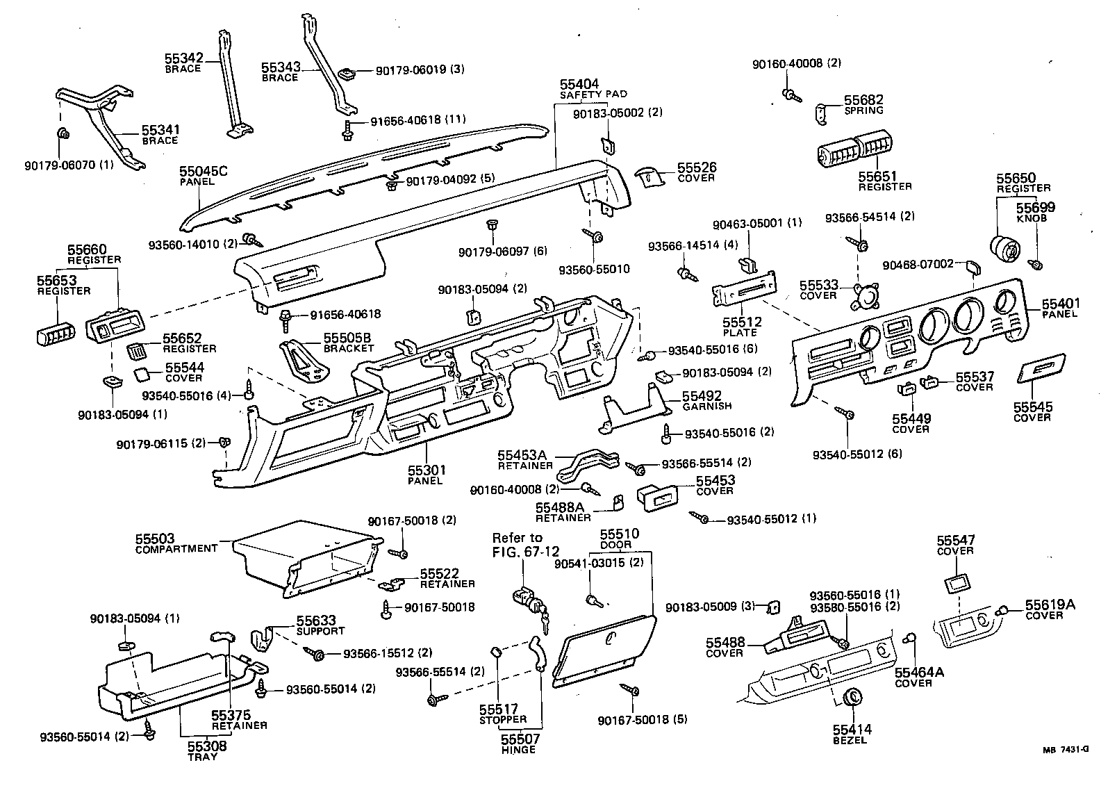 55306-14010 BRACE, INSTRUMENT PANEL, NO.1 product image