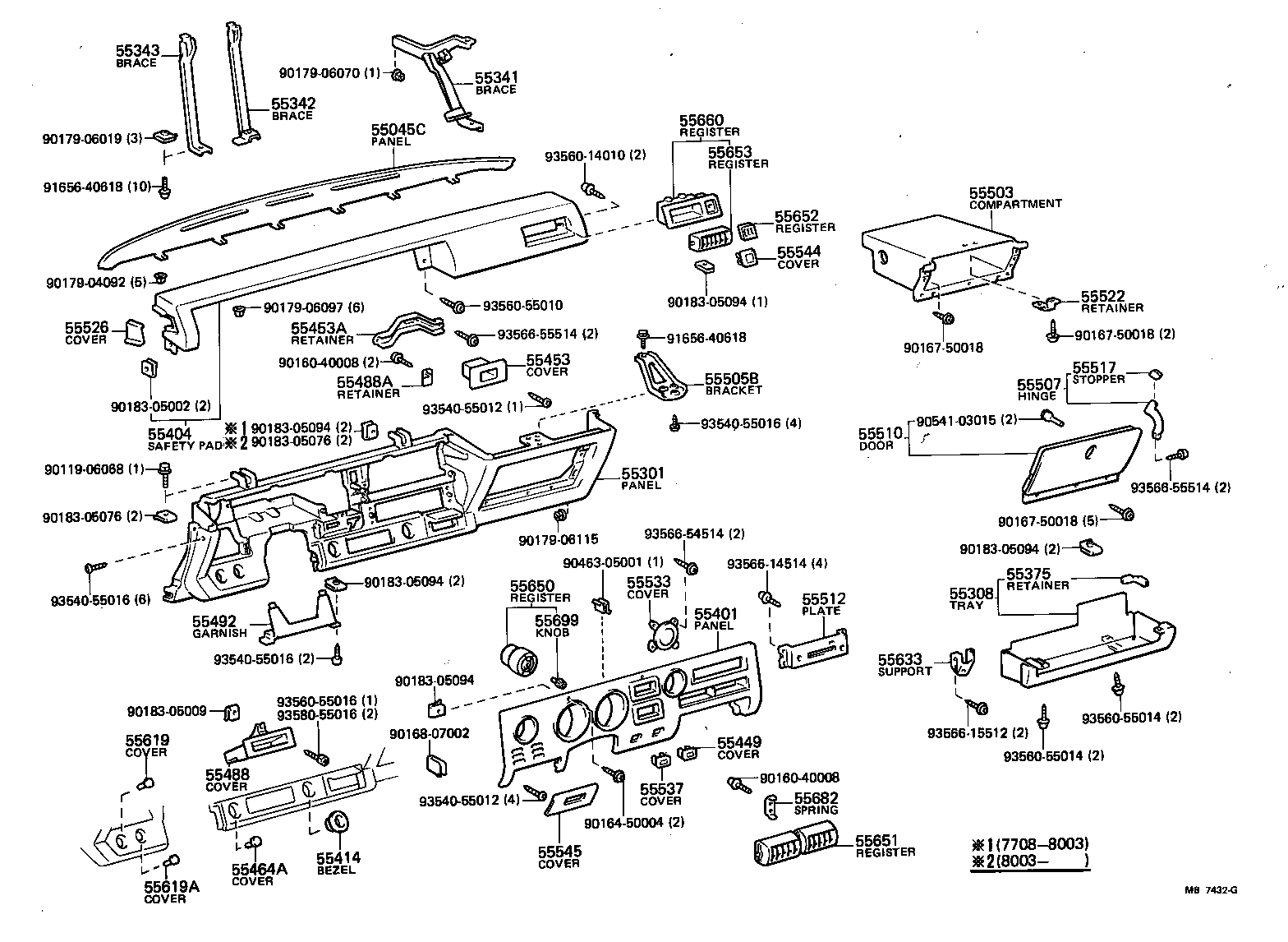 55306-14010 BRACE, INSTRUMENT PANEL, NO.1 product image