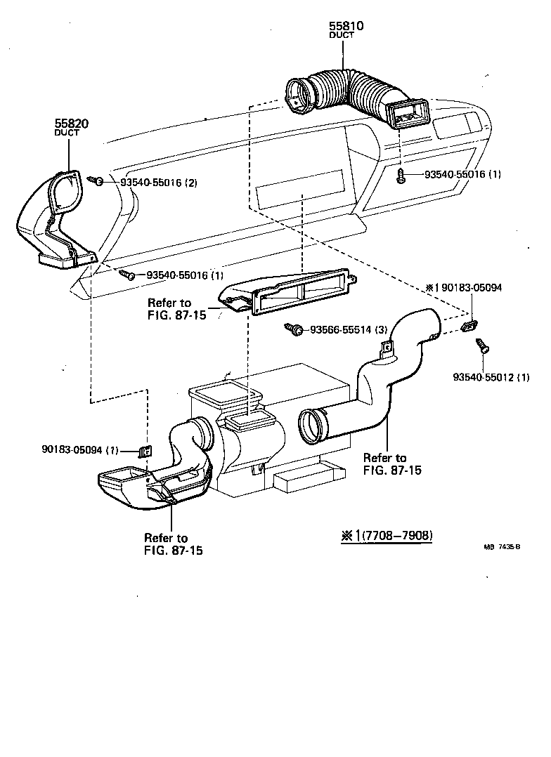 Toyota 55086-14060 DUCT ASSY, SIDE VENTILATOR, RH