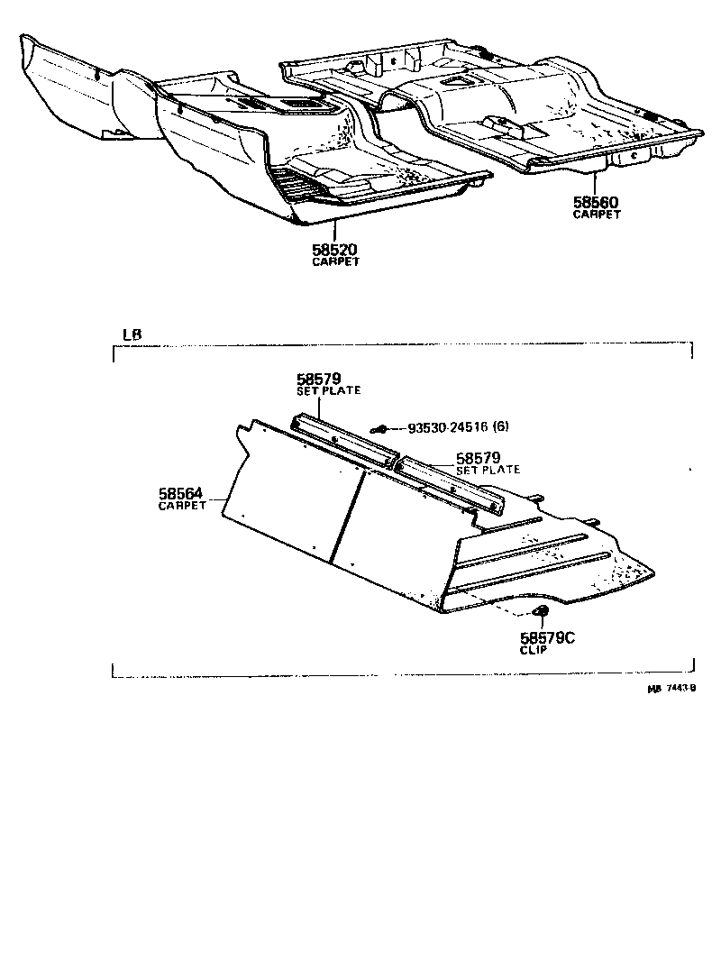 Toyota 58510-14570-01 CARPET ASSY, FRONT FLOOR