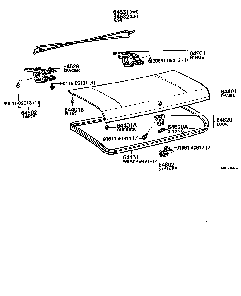 Toyota 90541-07001 PLUG, HOLE(FOR LUGGAGE COMPARTMENT DOOR PANEL)