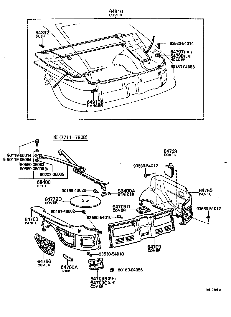 Toyota 58400-14040-02 BELT ASSY, LUGGAGE HOLD, NO.1