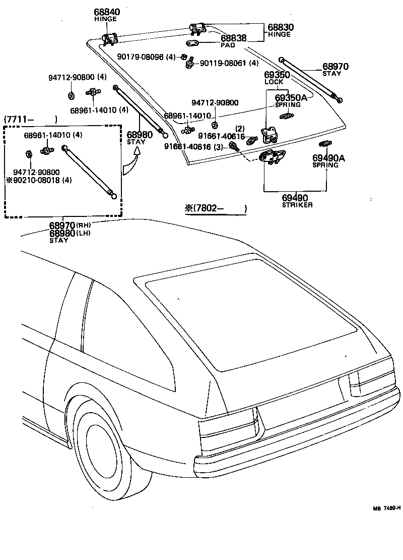 69430-14031 STRIKER ASSY, BACK DOOR LOCK product image