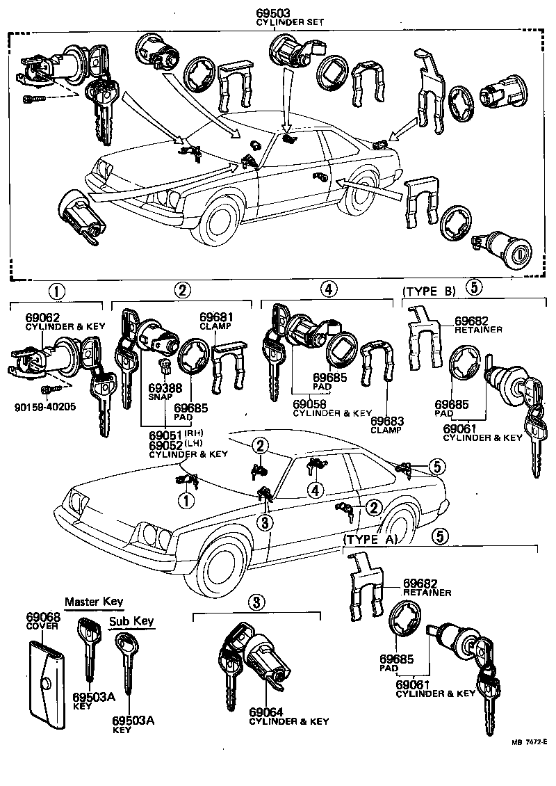 69005-19206 CYLINDER SET, LOCK product image