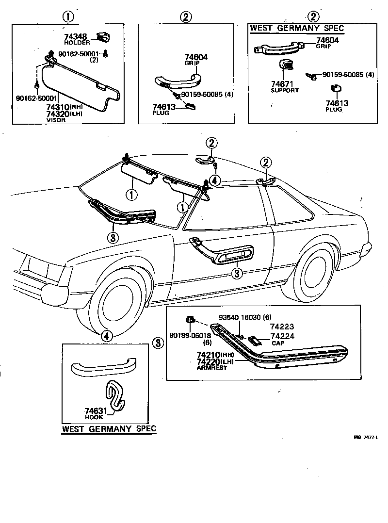 74603-22020-05 GRIP SUB-ASSY, ASSIST, REAR product image