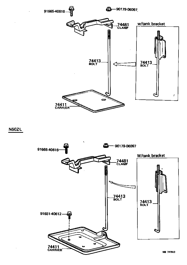 74407-14010 BOLT, BATTERY CLAMP product image