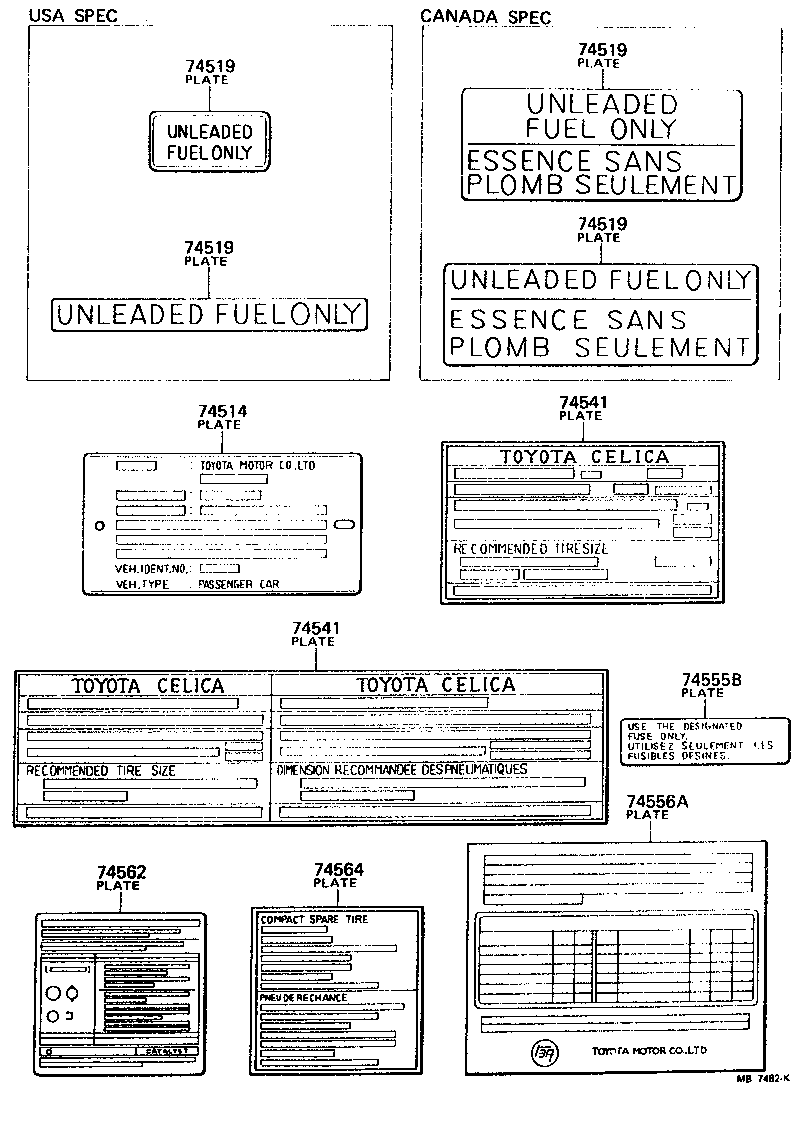Toyota 11298-43010 PLATE, EMISSION CONTROL SYSTEM INFORMATION