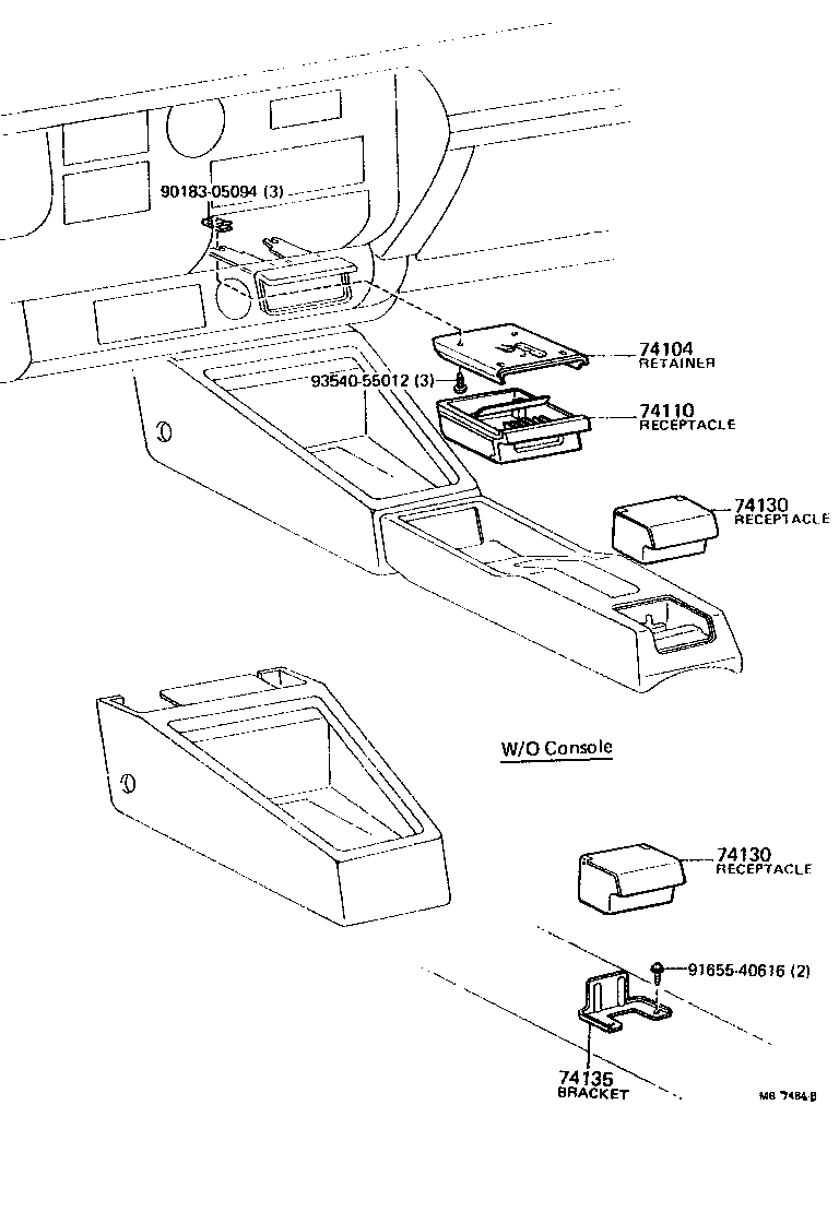 74130-14010-02 RECEPTACLE SUB-ASSY, ASH, NO.2 product image