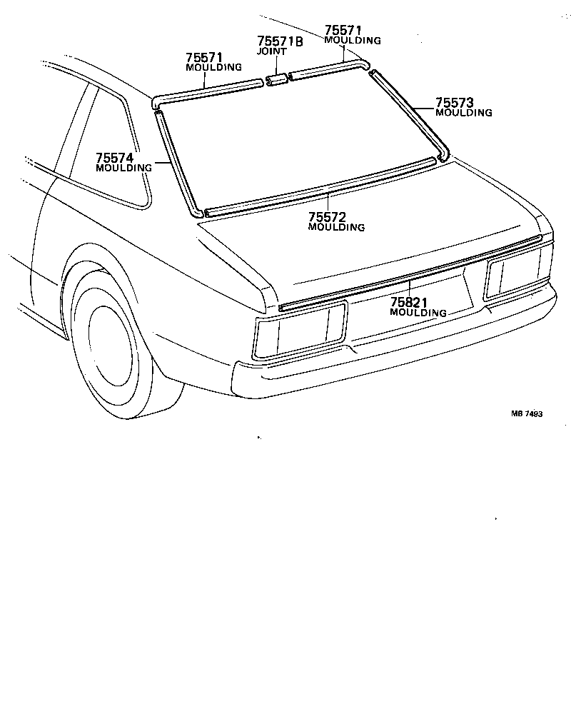 75813-14060 MOULDING, LUGGAGE COMPARTMENT DOOR BACK product image