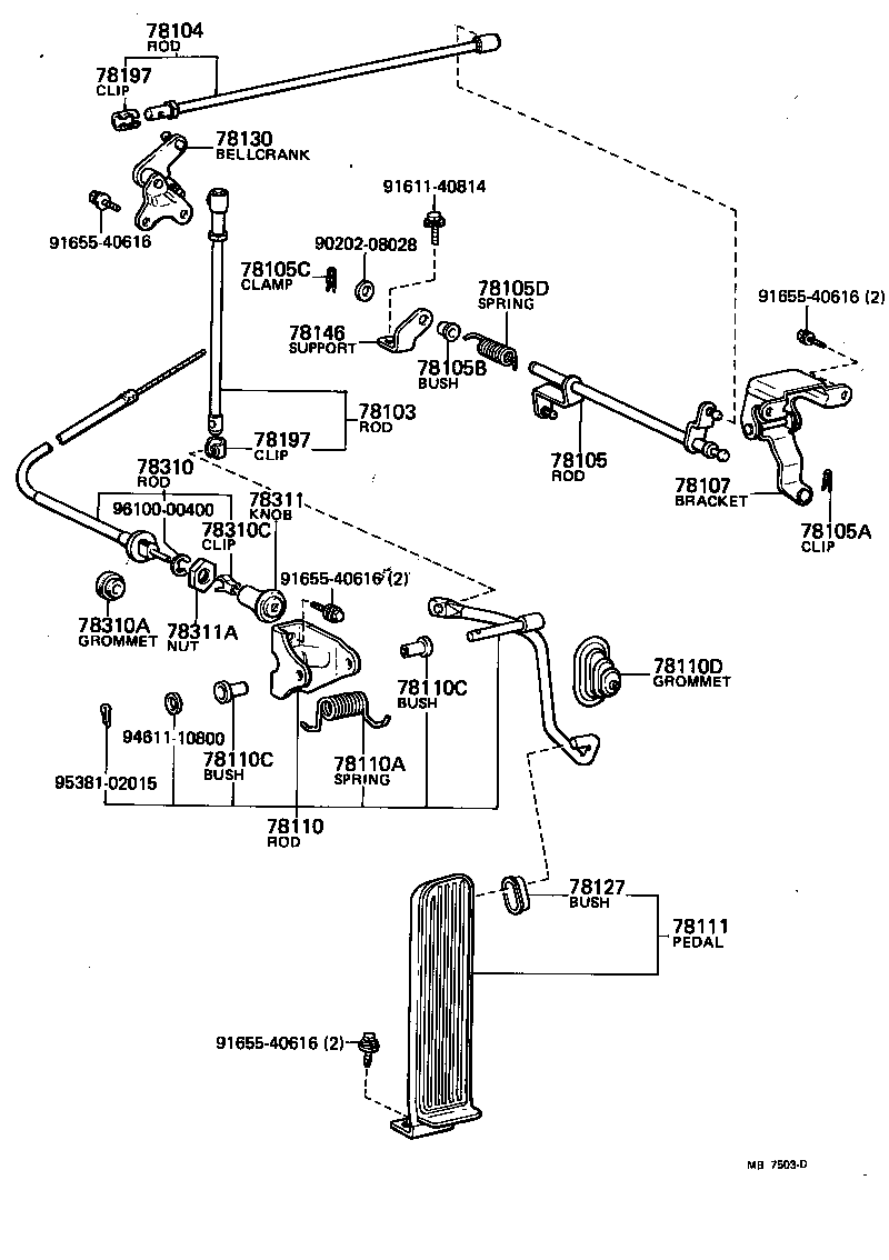 78015-14060 BELLCRANK ASSY, ACCELERATOR product image