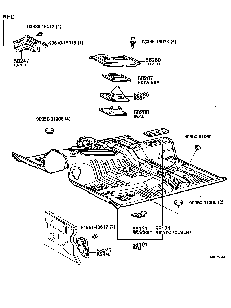 58307-14221 PANEL SUB-ASSY, BODY LOWER BACK product image