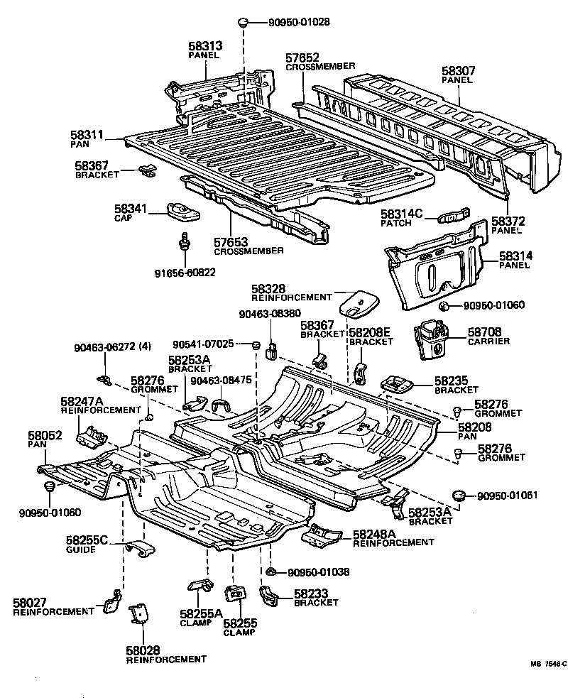 57461-14020 MEMBER, CENTER FLOOR CROSS, NO.1 product image