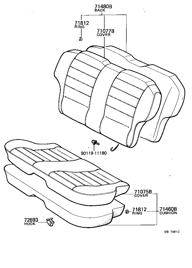 71017-14121 PANEL SUB-ASSY, REAR SEAT BACK product image
