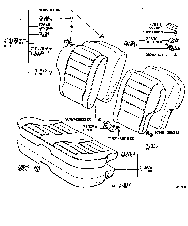 71017-14121 PANEL SUB-ASSY, REAR SEAT BACK product image