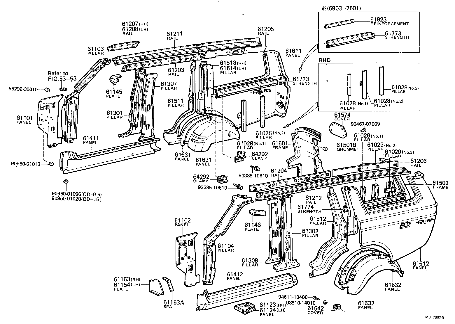 61601-60014 PANEL ASSY, REAR BODY SIDE, RH product image
