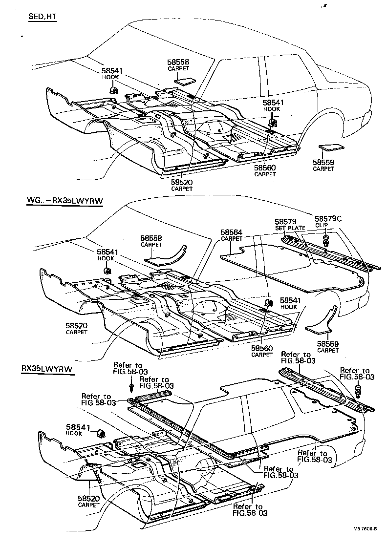 58540-22232-01 CARPET ASSY, FLOOR, REAR product image