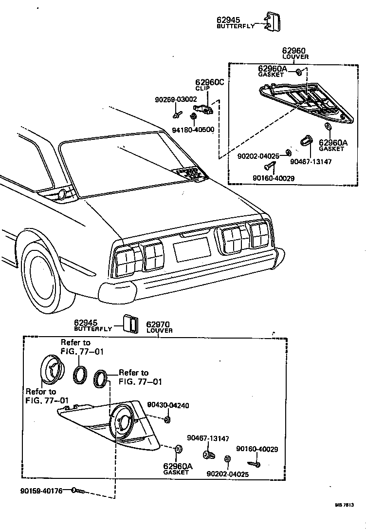 62906-29075 LOUVER ASSY, ROOF SIDE VENT, LH product image