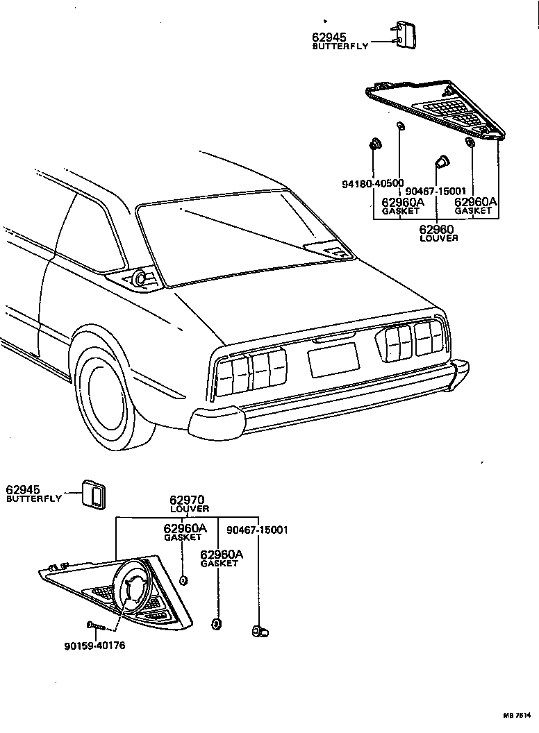 62906-29075 LOUVER ASSY, ROOF SIDE VENT, LH product image