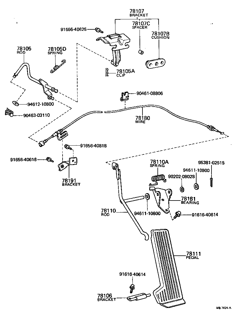78101-89109 ROD ASSY, ACCELERATOR PEDAL product image