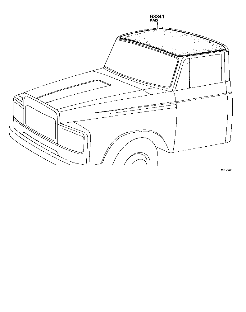 63341-95212 PAD, ROOF SILENCER, NO.1 product image