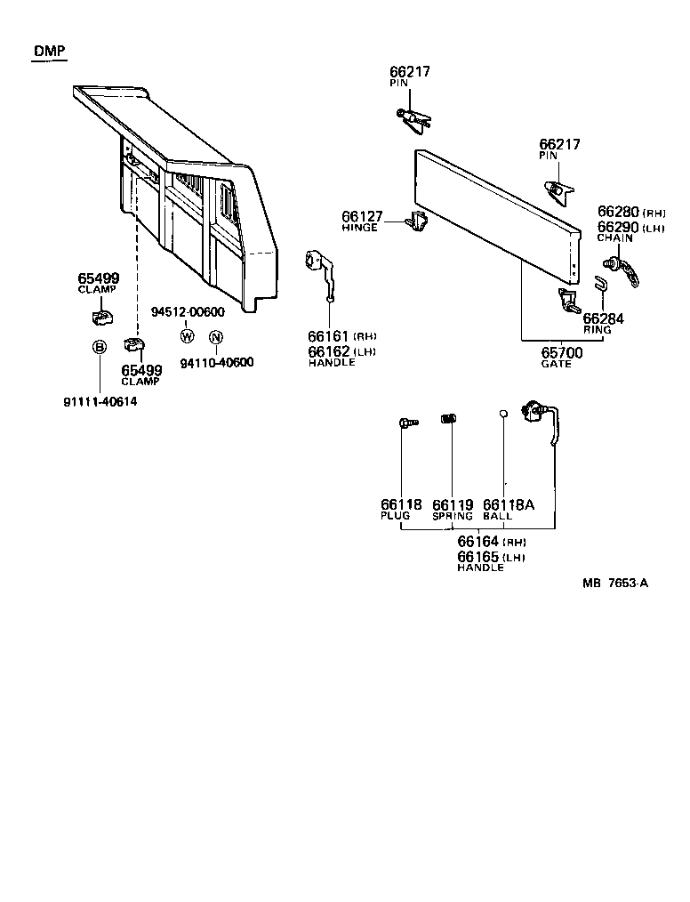 65700-93002 GATE ASSY, REAR BODY TAIL product image