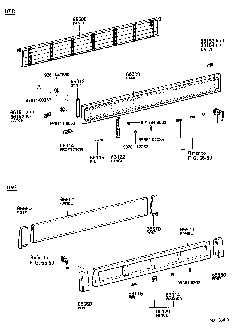 65232-93000 POST ASSY, SIDE PANEL REAR END, LH product image