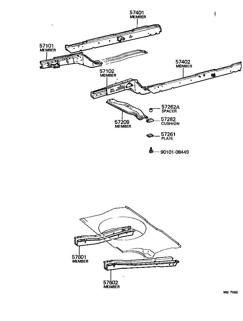57108-14012 BRACKET SUB-ASSY, STRUT BAR, LH product image