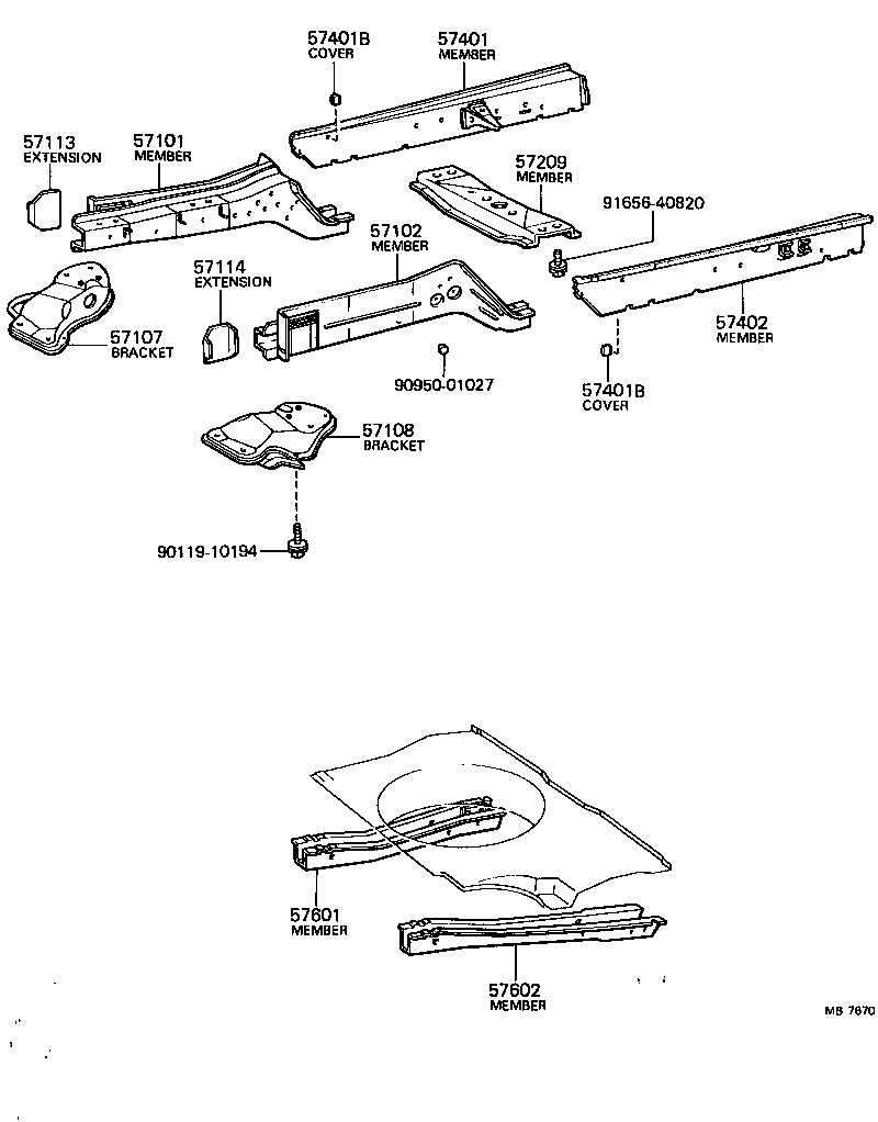 57108-14012 BRACKET SUB-ASSY, STRUT BAR, LH product image