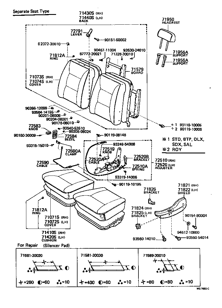 71071-91702-04 COVER, FRONT SEAT CUSHION(FOR SEMI-SEPARATE TYPE) product image